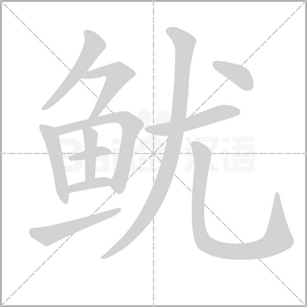 鱿字的拼音、笔顺、意思、组词、成语