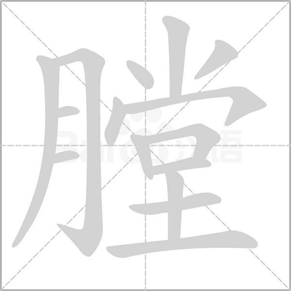 膛字的拼音、笔顺、意思、组词、成语
