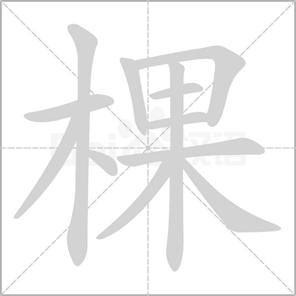 棵字的拼音、笔顺、意思、组词、成语