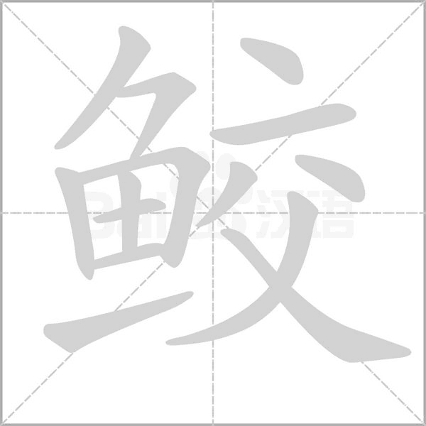 鲛字的拼音、笔顺、意思、组词、成语