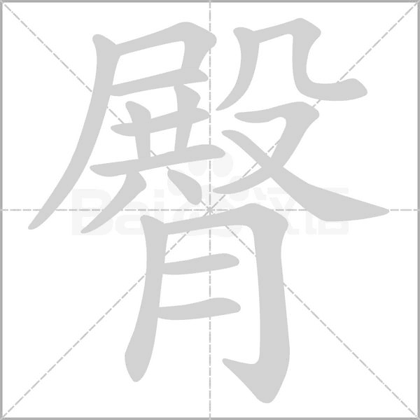 臀字的拼音、笔顺、意思、组词、成语