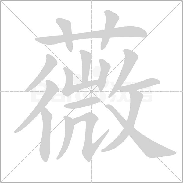 薇字的拼音、笔顺、意思、组词、成语